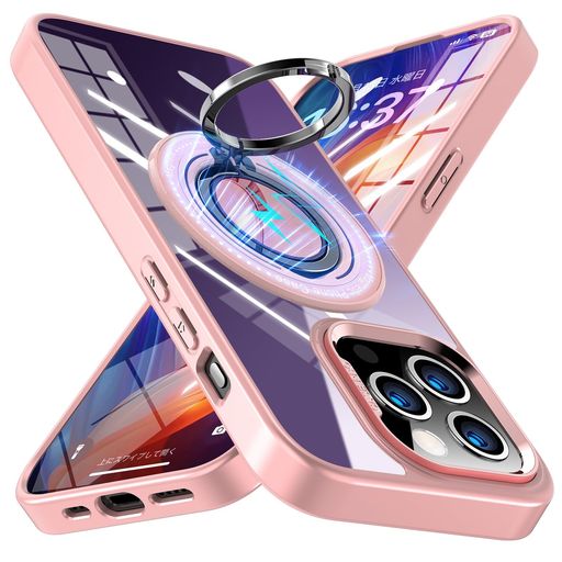 iPhone11ProMax用ケースMagSafe対応リング付き耐衝撃レンズ保護TPUPCスタンド機能ストラップホール付き米軍MIL規格取得マグネット搭載用ケース黄変なしワイヤレス充電対応薄型軽量アイフォン