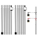 KOMCLUB テントポール タープポール ステンレス製 6節連結 ブッシュボタン式 19MM直径 全長230CM 落雷防止キャップ付 分割式 長さ調節可能 ラ...