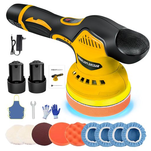 &#128736;️【商品仕様】:●ポリッシャー車小型ハンドポリッシャー軽量で使い易い研磨用電動ポリッシャー●ポリッシャーのサイズ:約長さ28x幅12.5x高さ14(cm)●重さ:約1.2kg●研磨プレート:125mm●偏心ポリッシャーの偏心量:9mm●無負荷回転数:約2800~5500RPM/MIN●8段階変速可能:2800RPM/3200RPM/3500RPM/3800RPM/4200RPM/4500RPM/5000RPM/5500RPM●連続使用可能時間:約30-40分(1個バッテリー)●充電時間:約2時●電圧:12V。 &#127941;【手軽で使い易い、コードレスタイプ!】軽くて高性能なリチウムイオン電池を使用した、コードレス電動ポリッシャーです。コードレスだから、作業場所を選ばす車全体を手軽に思いのままワックスがけができます。また最大回数5000/分で扱いやすく、両手で持ちやすいグリップアーム形状により、サイド面やルーフ等もラクに作業が出来ます。しかもハイパワーなのに振動・騒音を最小限にカット。