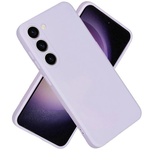 【Moilyo】対応GalaxyS23FE用のケースシリコンレンズ保護(パープル)サムスンギャラクシーS23用スマホケースマット質感全面保護耐衝撃滑り止めソフトTPUシリコンカバー薄型軽量ストラップホ…