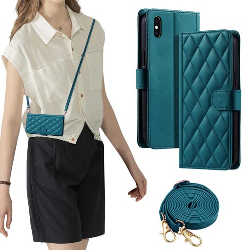 乐天商城 - iPhoneXケース手帳型チェック柄刺繍iPhoneXSケースiPhone1010Sケース財布型肩掛け首かけ斜めがけショルダーケースiphonexs手帳型ケースおしゃれシンプルアイフォンXケースアイフォン