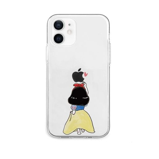 AKANiPhone12ケース12Proクリアケース[白雪姫りんごアップルマークプリンセスソフト透明密着痕防止TPUQi充電ワイヤレス充電アイフォン12プロカバー]ソフトクリアケースお姫様