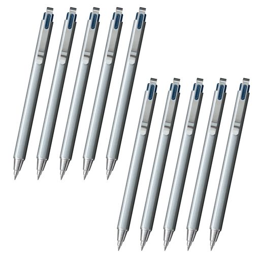 【セット内容】0.4mm・ナイトブラック10本セット 【特長1】上質感あふれるデザイン 【特長2】マットな質感で握りやすい 【特長3】低重心で安定した書き心地 【一本あたりサイズ/重さ/材質】14.5xφ1.1cm/14g/頭冠・軸:ABS、先栓:真鍮、クリップ:ステンレス