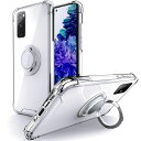 SHIELDSUPGalaxyS20ケースリング付きSC-51ASCG01ケース耐衝撃耐久すり傷防止滑り止めスタンド機能軽量薄型クリアTPU透明スマホケースギャラクシーS20カバー-クリア