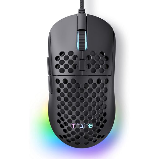 TMKB Falcon M1SE ゲーミングマウス 超軽量 75g ハニカムデザイン ホワイト 有線 12800DPI 6ボタン プログラム可能 PTFEソール 高耐久編組ケーブル ゲーム 事務用