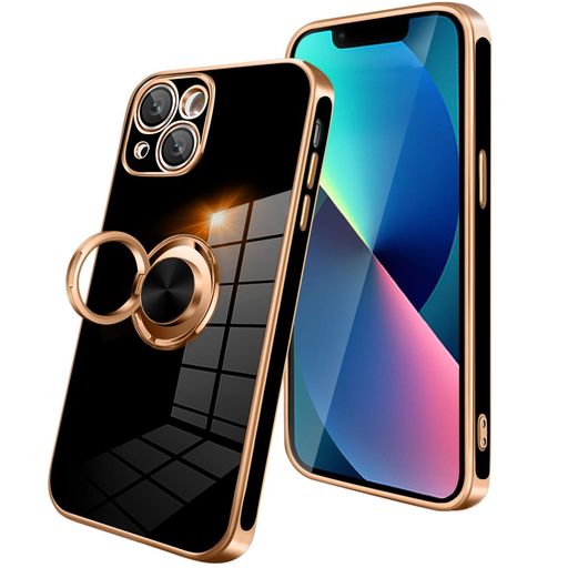 Rakuten - KEHUALLEiPhone13ケースリング付きスマホケースいphone13カバー耐衝撃メッキ加工TPU携帯カバー車載ホルダー対応360度回転多機能スタンド機能ストラップホール付きアイフォン13携帯ケース