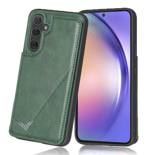 Rakuten - 【Viesa】背面カバーケース手帳型互換性ケース手帳型GalaxyS24FESCG30/SM-S721Q対応SAMSUNG背面型ケース(ダルグリーン)マグネット横置きスタンド機能財布型スマホバック​カバーサムスン