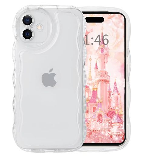 スマホケース対応iPhone16ケース可愛いクリア対応アイフォン16ケースおしゃれ韓国人気透明TPUカバーかわいい波状フレーム薄型軽量耐衝撃ワイヤレス充電対応対応アイホン16ケースいphone16…