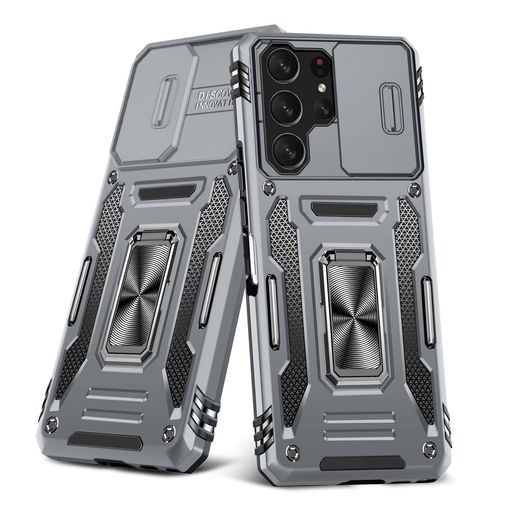 Rakuten - YULNCUZGalaxyS24Ultra対応ケースリング付きスライド式カメラカバー耐衝撃スタンド機能車載ホルダーレンズ保護ギャラクシーS24Ultra対応スマホケースPCTPUバンパー防塵人気落下防止滑り止め