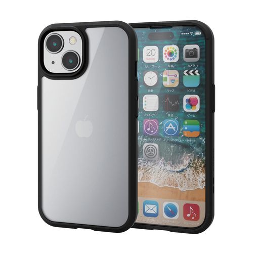 エレコムiPhone15ケースTOUGHSLIMガラスフィルム付属360度保護耐衝撃衝撃吸収ストラップホール付き[全..