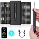 ARROWMAXコードレス充電式電動彫刻ペン36ビット、アルミケース、Bluetooth、APP、ワイヤレス磁気充電、ダイヤモンドチップエッチングツールDIY、...