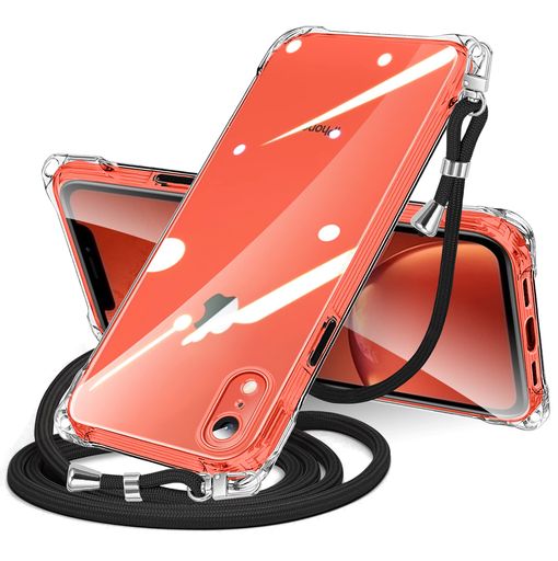 乐天商城 - NISIILNGiPhoneXR用ケースクリアショルダーiphonexrスマホケースアイフォンXRカバー肩掛け斜めかけ縄掛けケース透明TPU薄型軽量耐衝撃紐付き斜めがけ織りストラップ付きネックストラップ