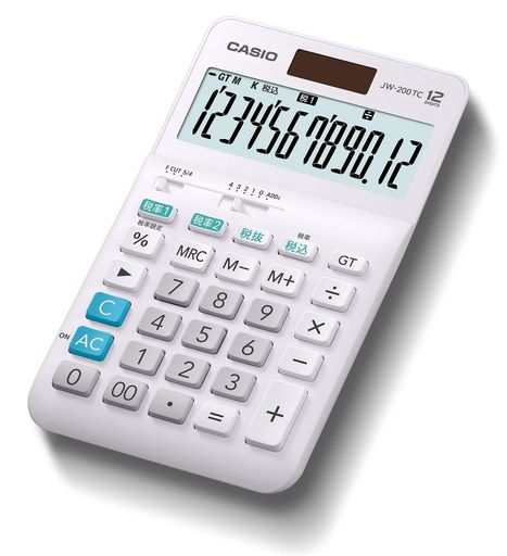 カシオW税率電卓12桁税計算ホワイトジャストタイプJW-200TC-N カシオW税率電卓12桁税計算ホワイトジャストタイプJW-200TC-N