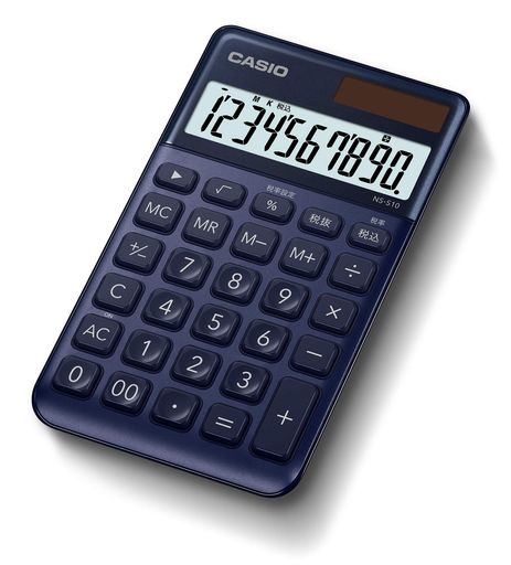 カシオスタイリッシュ電卓ネイビー10桁大判手帳タイプNS-S10-NY-N カシオスタイリッシュ電卓ネイビー10桁大判手帳タイプNS-S10-NY-N