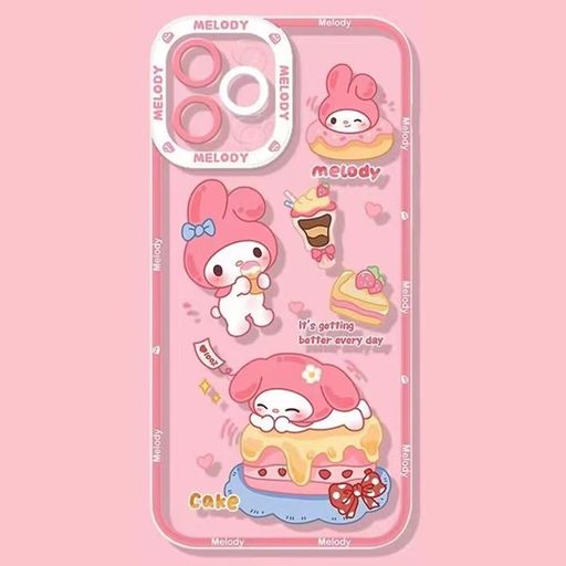 サンリオマイメロディiPhoneSE3SE2用ケースiPhone87用クリア保護カバーカップルスマホケース[透明軽薄..