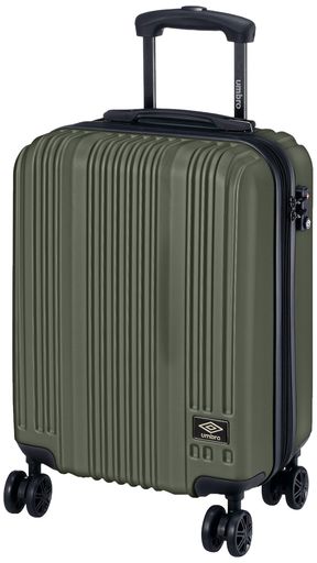 [アンブロ] ハードジッパーキャリーケース マットカラーキャリー 35L 拡張機能付き 機内持込サイズ エンボス加工 機内持ち込み可 保証付 3.3KG カーキ