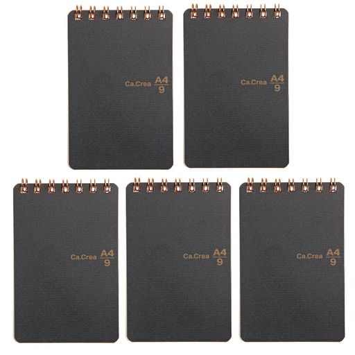 プラスメモ帳カ.クリエA4x1/9方眼罫5mmクロ5冊パック77-960x5