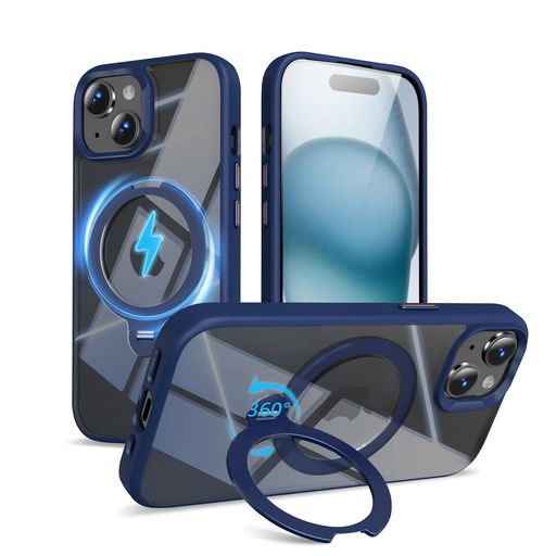 KWATUNGiphone15用ケースMagSafe対応多機能定点360度回転スタンド付きリング付きワイヤレス充電いphone15用ケースmagsafe縦横両対応マグネット搭載スマホケースiphone15用耐衝撃