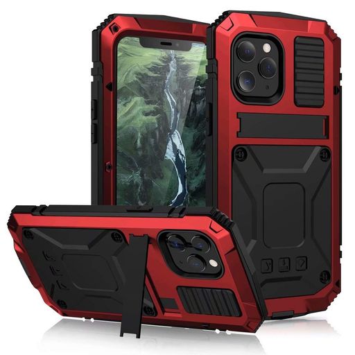 PboyiqiSiPhone12ProMaxケース耐衝撃防水防塵三防アイフォン12プロマックス6.7インチアルミケーススタンド機能アルミバンパーケース強化ガラス内蔵最強級金属合金360強力保護軍用耐衝撃ケース