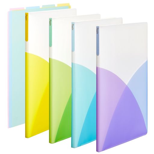 プラスクリアファイルA4縦20ポケットPastyフルーツスカッシュ4色+インデックス1組