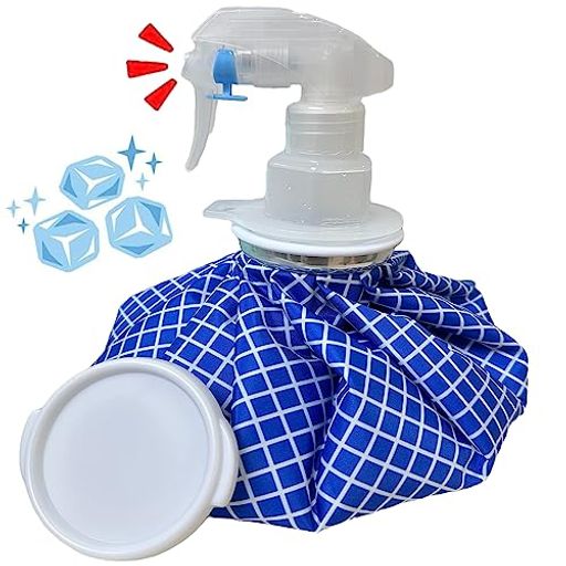 MIYOSAアイシングバッグ氷嚢スプレー付き(9inch)氷嚢霧吹き大口径水漏れ防止アイスバッグミストスプレ..