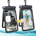 【2個セット】MINSLISスマホ防水ケースIPX8完全防水小物入れ水中撮影顔認証大容量首かけバックお風呂海釣り雨潜水水泳プールなど適用ポーチIPHONE16PROMAX/15(2)