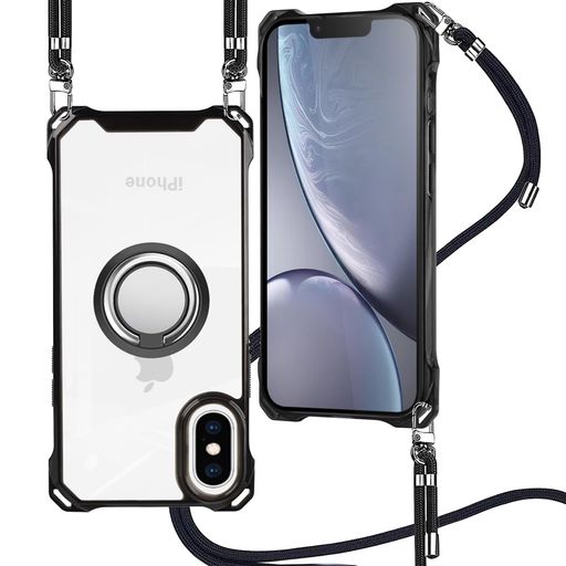 iPhoneXSケースiPhoneXケースクリアリング付きショルダーiphoneX/XSケースクリアPC...
