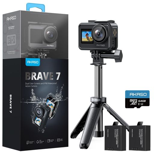 AKASO BRAVE7 󥫥 4K 󥫥 64GBդ IPX8ܵɿ10M 楫 6֤ ...