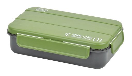 パール金属弁当箱1段4点ロックメンズランチボックスカーキグリーン男性用日本製ホームレーベルD-437