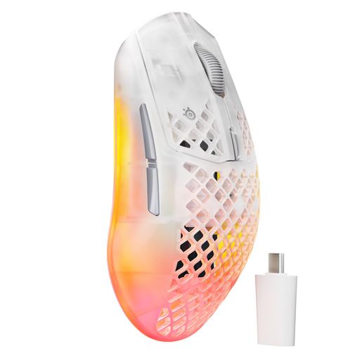SteelSeries ゲーミングマウス Aerox 3 WL Gen 2 Ghost 無線 ワイヤレス マウス 2.4Ghz/Bluetooth USB 超軽量 薄型 IP54規格 防水 防塵 耐久性 62715 ゴースト