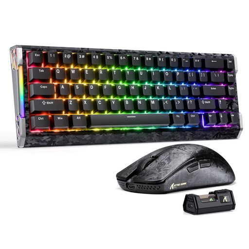 ATTACK SHARK R68HE ラピッドトリガー有線キーボード&R11ULTRAトライーモード ゲーミングキーボードマウスセット2in1磁気スイッチ8000Hz 超軽量49g ワイヤレスマウス 42000DPI PAW3950MAX