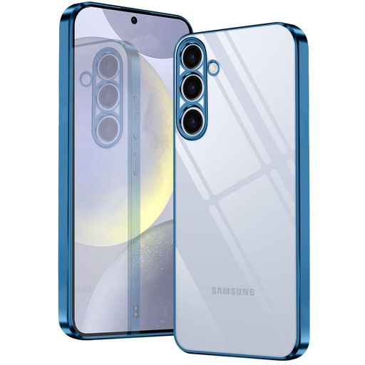 GalaxyS245GケースクリアギャラクシーS24SC-51ESCG25カバースマホケース耐衝撃透明保護カバー軽量ソフトTPU薄型背面クリアストラップホール付き【2024最新型】(ブルー)