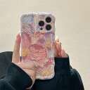 QLTYPRIiPhone13ProケースTPUカバーおしゃれ韓国可愛い花柄薄型軽量耐衝撃スマホケースワイヤレス充電対応ストラップホール付きアイフォン13Proケース6.1インチ対応-ピンク