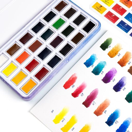 屋内 高い顔料で誰にでも使いやすい:水彩絵の具の光沢と透明度を高める高品質のアラビアガムを採用。 また、色の強度を高め、塗料をより溶解させます。 また、水彩絵の具を水と混ぜるのが簡単になり、プロにも初心者にもスムーズで簡単に塗ることができます。 2つの水彩絵の具、楽しみを倍に: この水彩絵の具セットには、大きなフルサイズのフライパンセットが付属しており、大きなブラシと一緒に使うことができ、簡単に素早く広い範囲に塗ることができます。 たくさんの色と多くの塗料でインスピレーションを解き放ち、すぐに使い切れる心配がありません。 鮮やかな24色からお選びいただけます: このセットは素晴らしい色の選択肢があり、お客様のニーズを満たす24種類の鮮やかな色のオプションを提供しています。高い顔料品質、よく混ぜることができます。 乾燥後、チョークでざらついた感触はありません。 高度に着色された水彩絵の具で、インスピレーションを紙の上に置くのがより簡単になり、より良いパフォーマンスを発揮します。あなたのアイデアを現実にします。