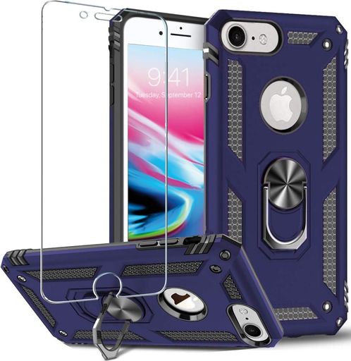 FolmeikatiPhone8ケース、iPhone7ケース、iPhone6s/6ケーススクリーンプロテクター360金属回転リングキ..