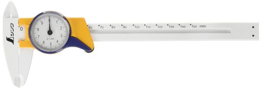 全長:221mm 先端巾:75mm 内側用測定面長さ:14mm 外側用測定面長さ:39mm 本尺巾:16mm 測定範囲:0.1~150mm 最小読取値:0.1mm 仕様:外径測定、内径測定、深さ測定、段差測定、デプスバー有 器差:プラスマイナス0.1mm