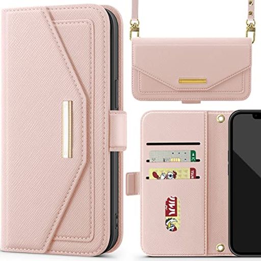 NODALAiPhone13Mini用ケース手帳型ショルダースマホケースいphone13mini携帯ケース肩掛け斜めがけアイフォン14ミニカバー財布型あいふおん13miniカード収納小銭入れミラー付き女性