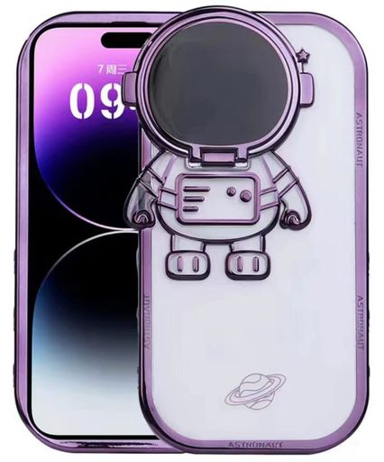 Rakuten - 【Kunyehdo】スマホケースiPhone12ProMaxiPhone13ProMaxiPhone14Plus兼用カバーiPhoneケースアニメ漫画韓国お洒落かわいい3D宇宙飛行士レンズスタンド保護設計