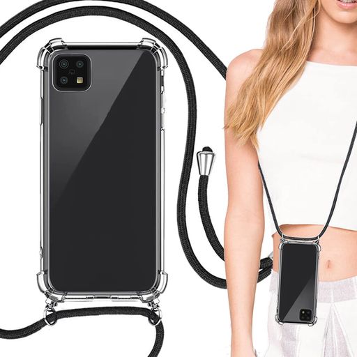 AQUOSsense4ケースクリア透明カバーショルダー掛縄けストラップ付き斜めがけ携帯ケース適用sense4liteSH-RM15楽天モバイル/sense4basicA003SHワイモバイル/sense5G