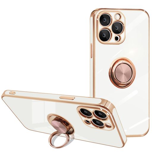 Rakuten - iPhone11Proケースリング付きアイフォン11Proケース耐衝撃カバーリングスマホケースストラップホール付き360°回転スタンド機能車載ホルダー対応TPU素材メッキ加工携帯カバーいphone11Proケース