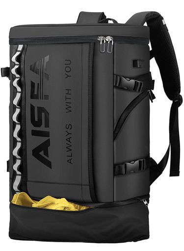 [AOSLE] リュック メンズ リュック 大容量 通気性 ビジネス リュック バックパック 底部拡張30-35L 反射ストリップ付き 15.6インチ PCラップトップ USB充電ポート付き 旅行 修学 防災 防水 登山 通勤 多機能 A4収納