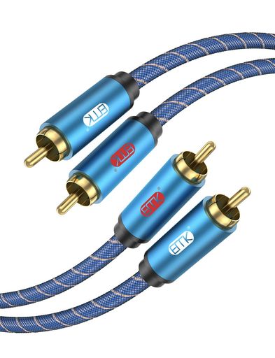 EMK 2RCA ケーブル 同軸 Y分配 ステレオオーディオ変換ケーブル 分岐型センターピ...