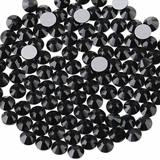 Beadsland(ビーズランド)1440ピースフラットバック ラインストーンネイルアート クラフト用 ノン・ホットフィックス,ブラック,SS20,4.6-4.8mm