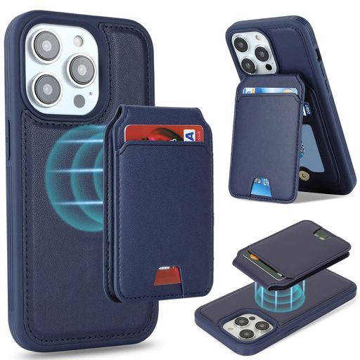 Havaya iPhone11Proケース MagSafe iphone 11 pro ケース マグセーフ 耐衝撃 レザー 背面カード収納 分離式 ワイヤレス充電対応(5.8インチ対応)-ダークブルー