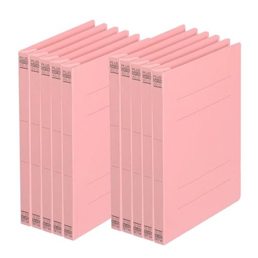 樂天商城 - プラスフラットファイル樹脂製とじ具A5縦ピンク10冊NO.041N78-098x10