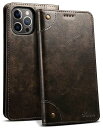 JCGOOD IPHONE 13 PRO MAX ケース 手帳型 カード収納 アイフォン13 PRO MAX カバー 手帳 スタンド機能 マグネット式 本革 レザー 財布型 携帯スマホケース軽量 薄型 防塵 耐衝撃保護 ワイヤレス充電対応(2)