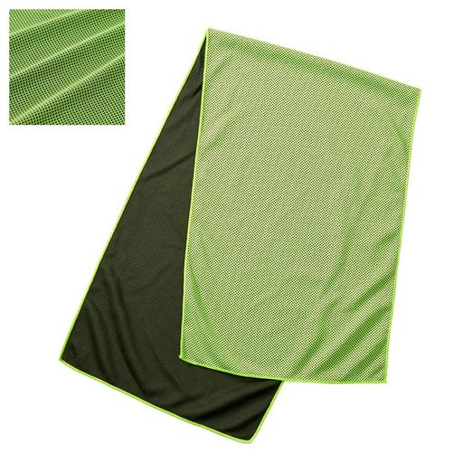 アイメディア冷感タオル冷却タオルひんやりタオルクールタオルスポーツタオル熱中症対策猛暑対策吸水速乾UVカットグリーン30x100cmひんやり長持ちタオル