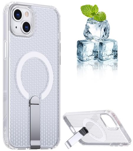 Rakuten - YUZORforiPhone14Plusケース冷却放熱メッシュスマホケースMagSafe対応スタンド付きアイフォン14Plusカバー滑り止め指紋防止耐衝撃米軍MIL規格取得ストラップホール付き6.7インチ
