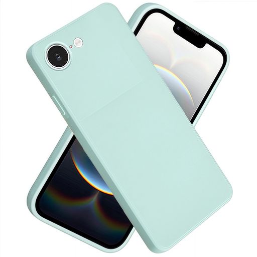 【Moilyo】対応iPhone16E用のケースシリコンレンズ保護(クールクールミント)アイフォン16e用スマホケース全面保護耐衝撃TPUシリコンカバー薄型ストラップホール付き落下防止16Eソフトカバー(…