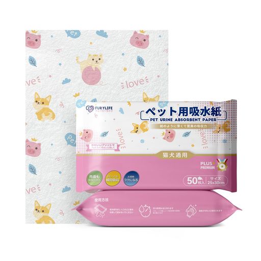 【ペット用おしっこ取りペーパー】Furrylife ペット用おしっこ取りペーパーは、犬・猫・ウサギなど、愛するペットのお世話に最適な便利ペーパーです。軽量で持ち運びも楽で、使い勝手は文句なし!ペットのおしっこ処理を手軽に済ませられる、飼い主にとって欠かせないアイテムです。 【高吸収3層構造】3層の工夫された構造により、優れた吸水力を実現。おしっこをしっかり吸収し、床の汚れをしっかり防ぎます。 【多シーンで大活躍】散歩・キャンプ・車内でのペットのおしっこ対策はもちろん、普段の室内使用にも快適に使えます。さらに水拭き・掃除、キッチンの汚れ落としにも万能!ペットの快適性と飼い主の使いやすさを両立した実用アイテムです。 【瞬間吸収でサッと清潔】特殊ポリマーがサッとおしっこをキャッチ。たった 1 枚で最大 400ml まで吸収できるから、「あふれちゃう!」なんて